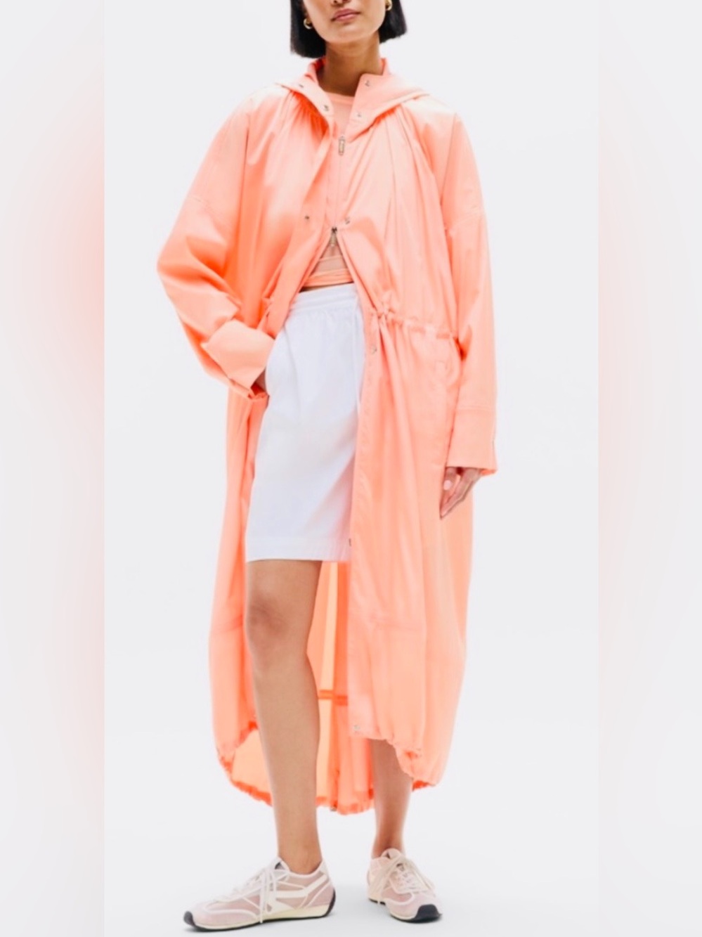NWT Athleta Peach Coral Nylon Trade Winds Hooded Water Repellent Jacket Size M